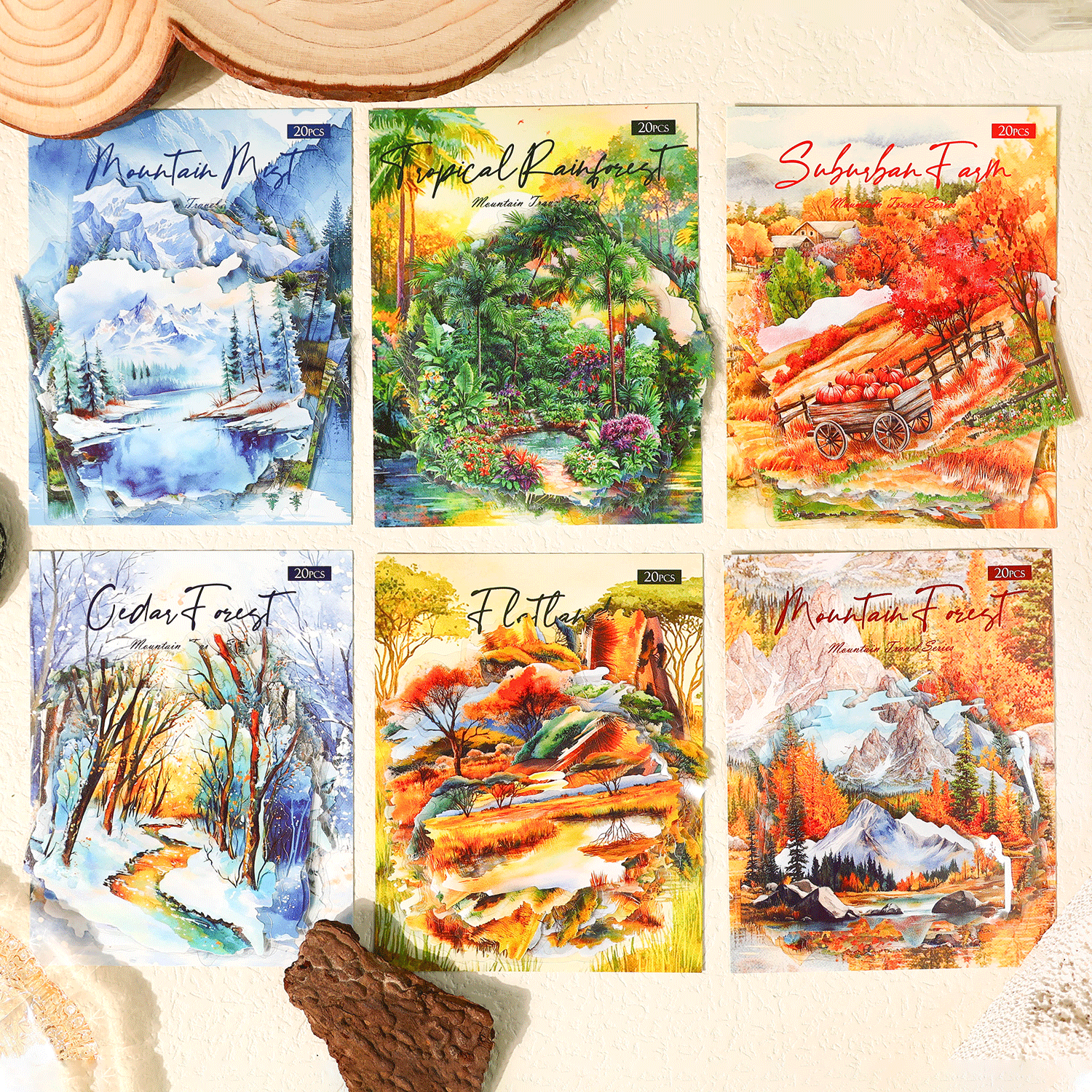 0321 Mountain Travel Series Sticker -20Pcs each pack