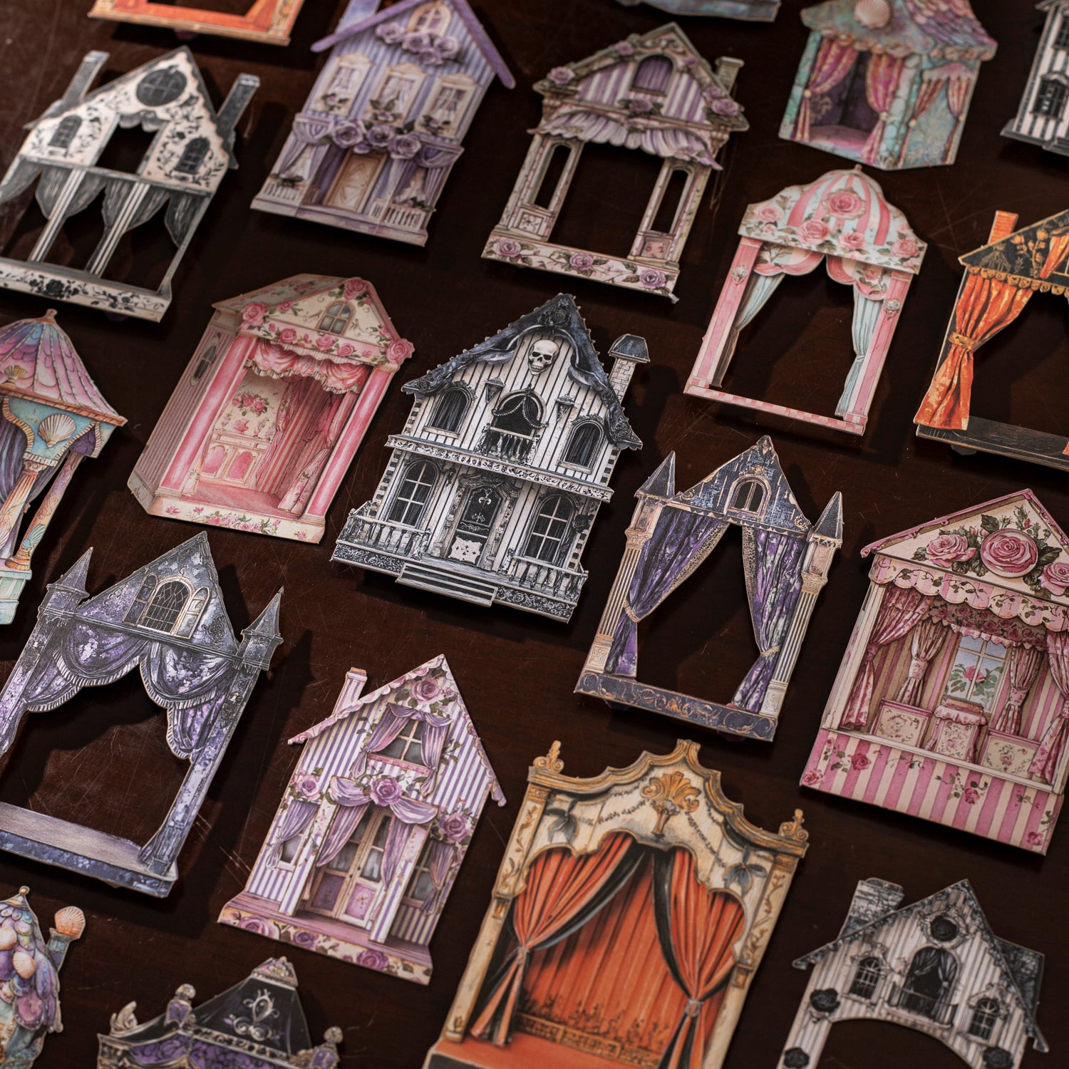 0826 Doll house cardstock die cut Sticker -10Pcs each pack