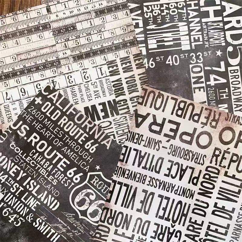 A5 Vintage background sticker -6Pcs each pack