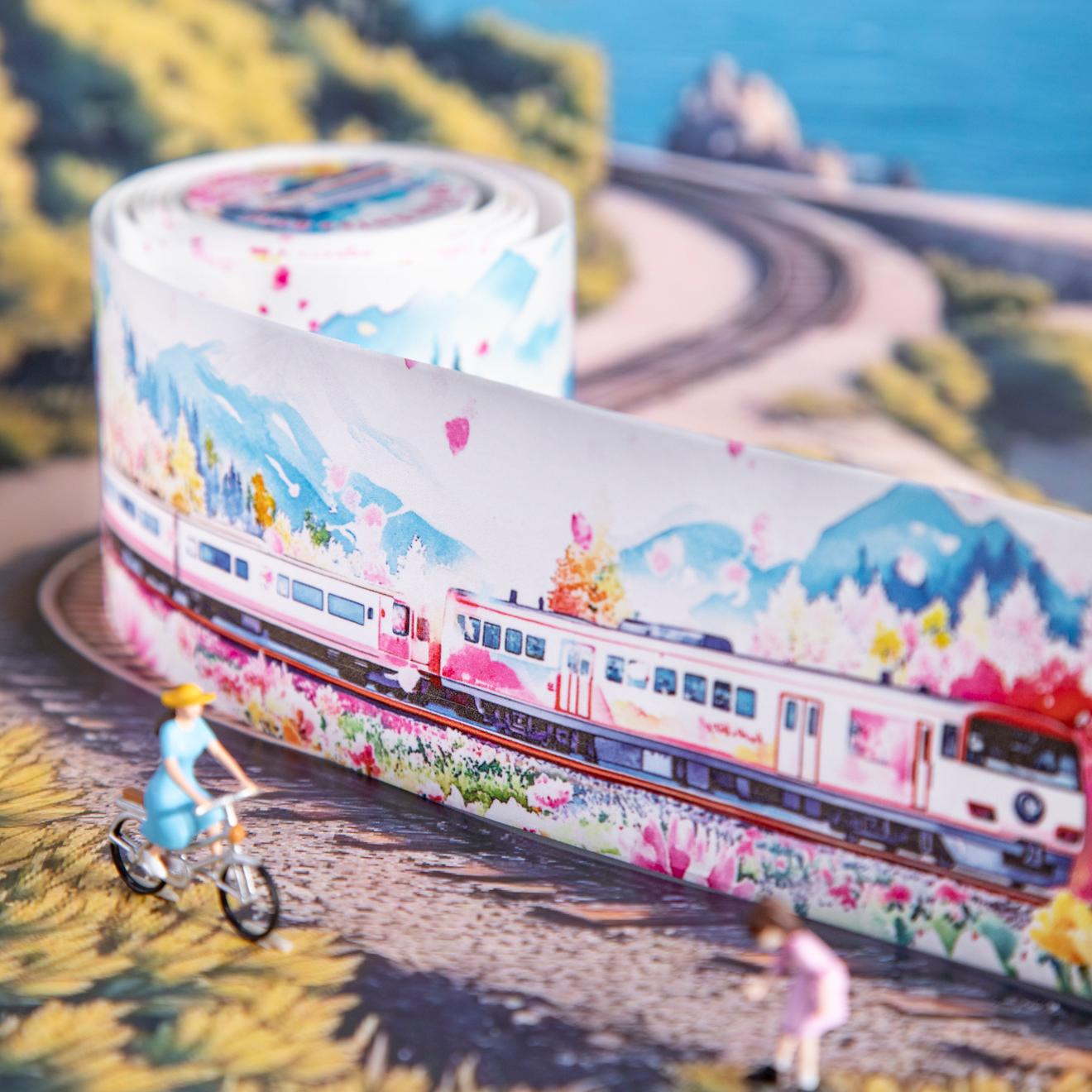 0722 Train on the road Washi tape -5CM*2M