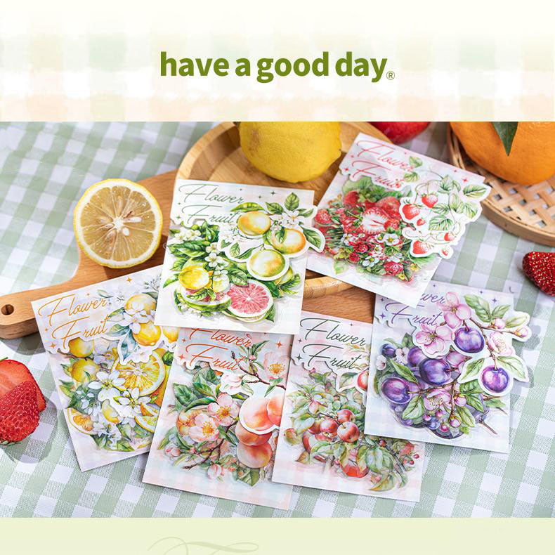 0314 Flower Fruit Series Sticker -12Pcs each pack