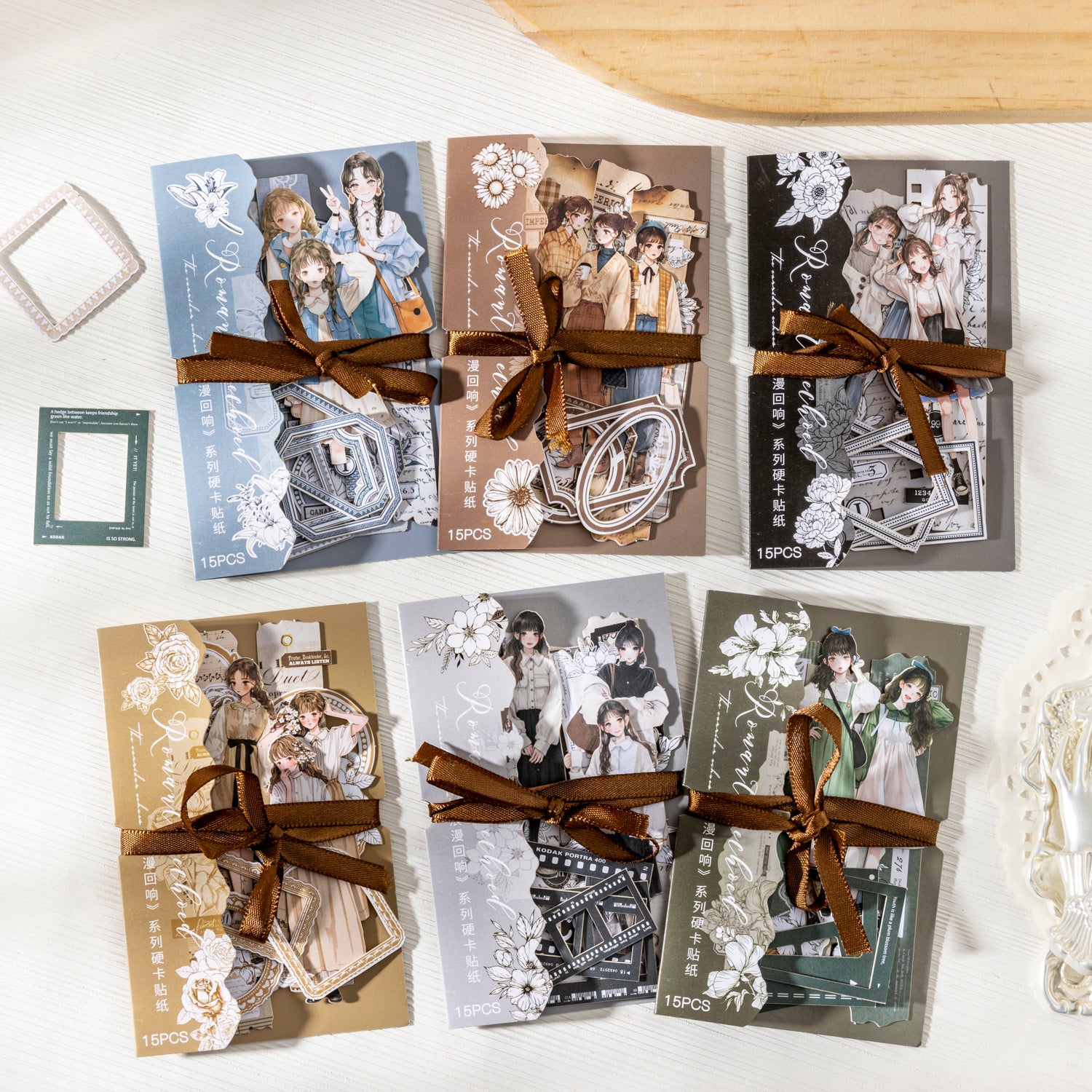 0517 Romantic Girl cardstock Sticker -15Pcs each pack