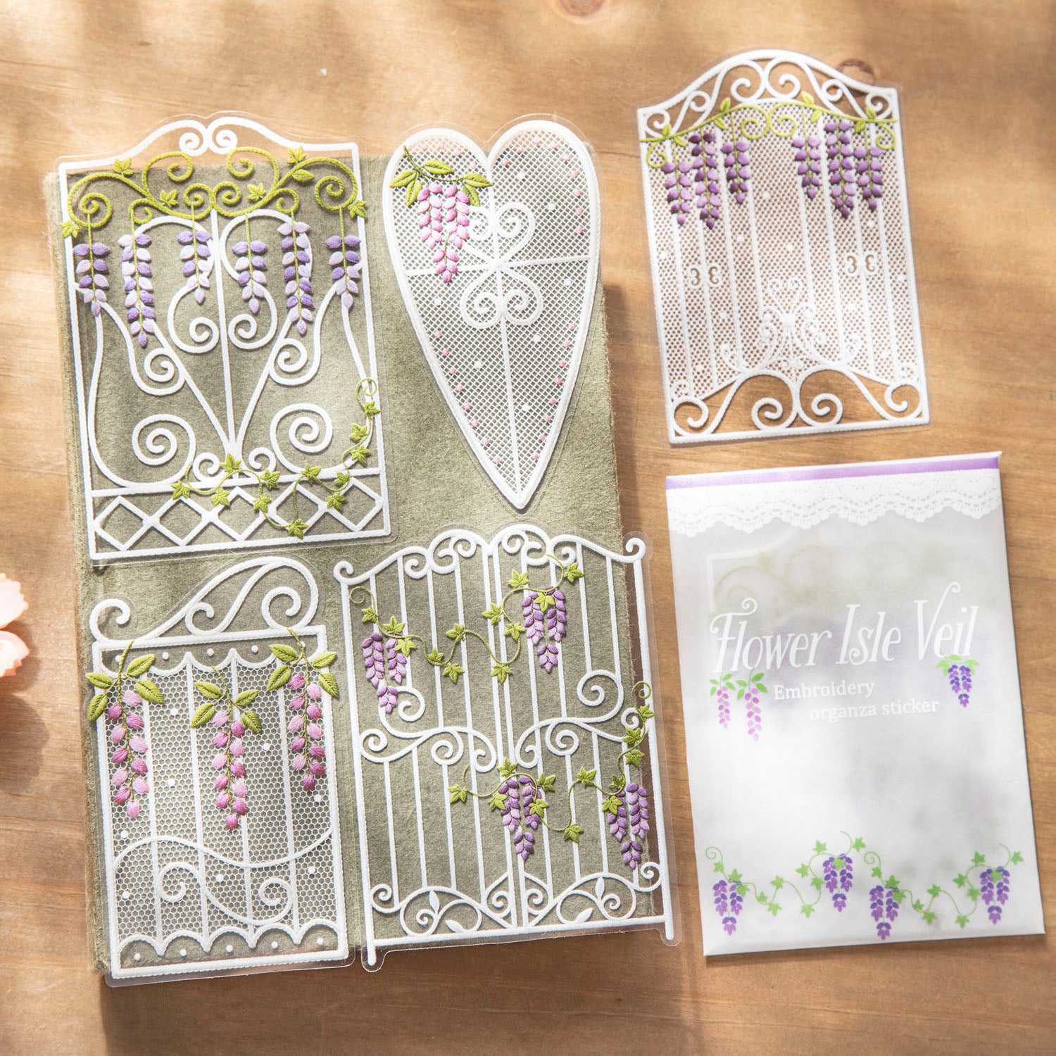 Flower Isle Veil PET Stickers -10Pcs each pack