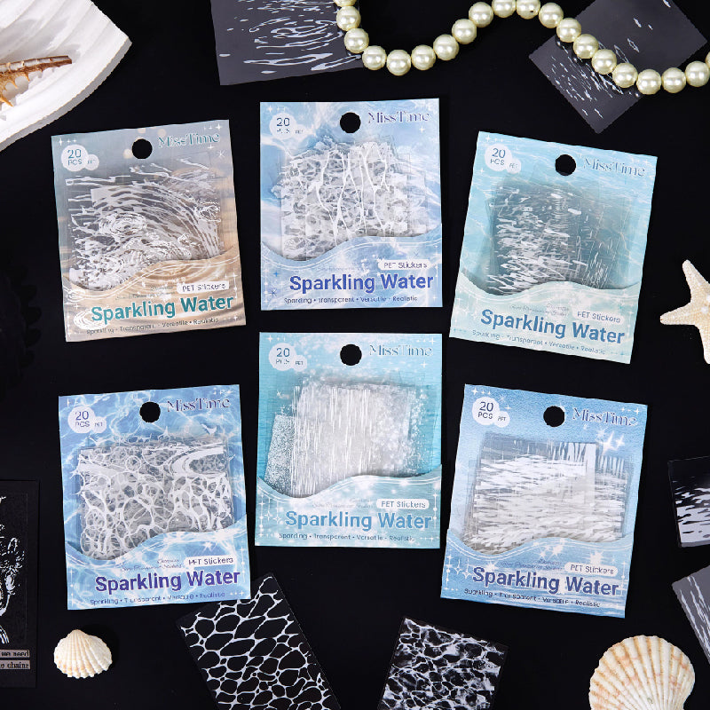 0927 Water ripples PET Sticker -20Pcs each pack