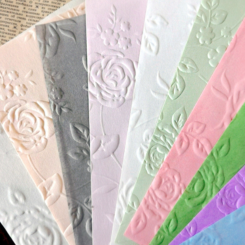 0408 Rose Embossed Paper -10Pcs each pack
