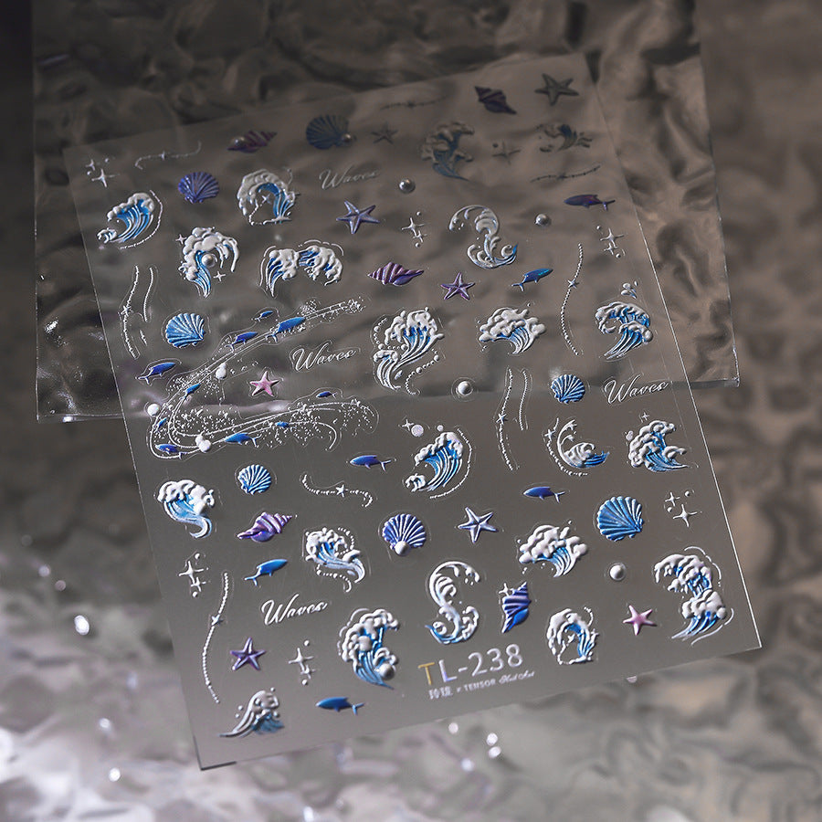 M24- Pearl Embossed Mini sticker 1 Pcs