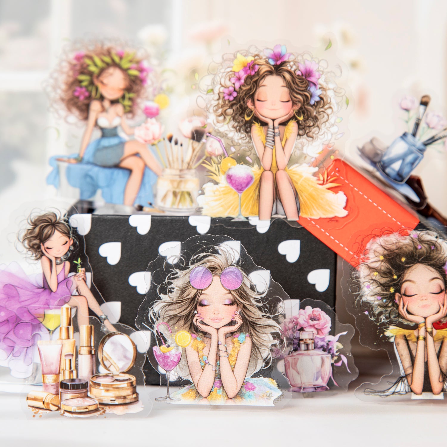 0610 Makeup artist PET sticker -20Pcs each pack