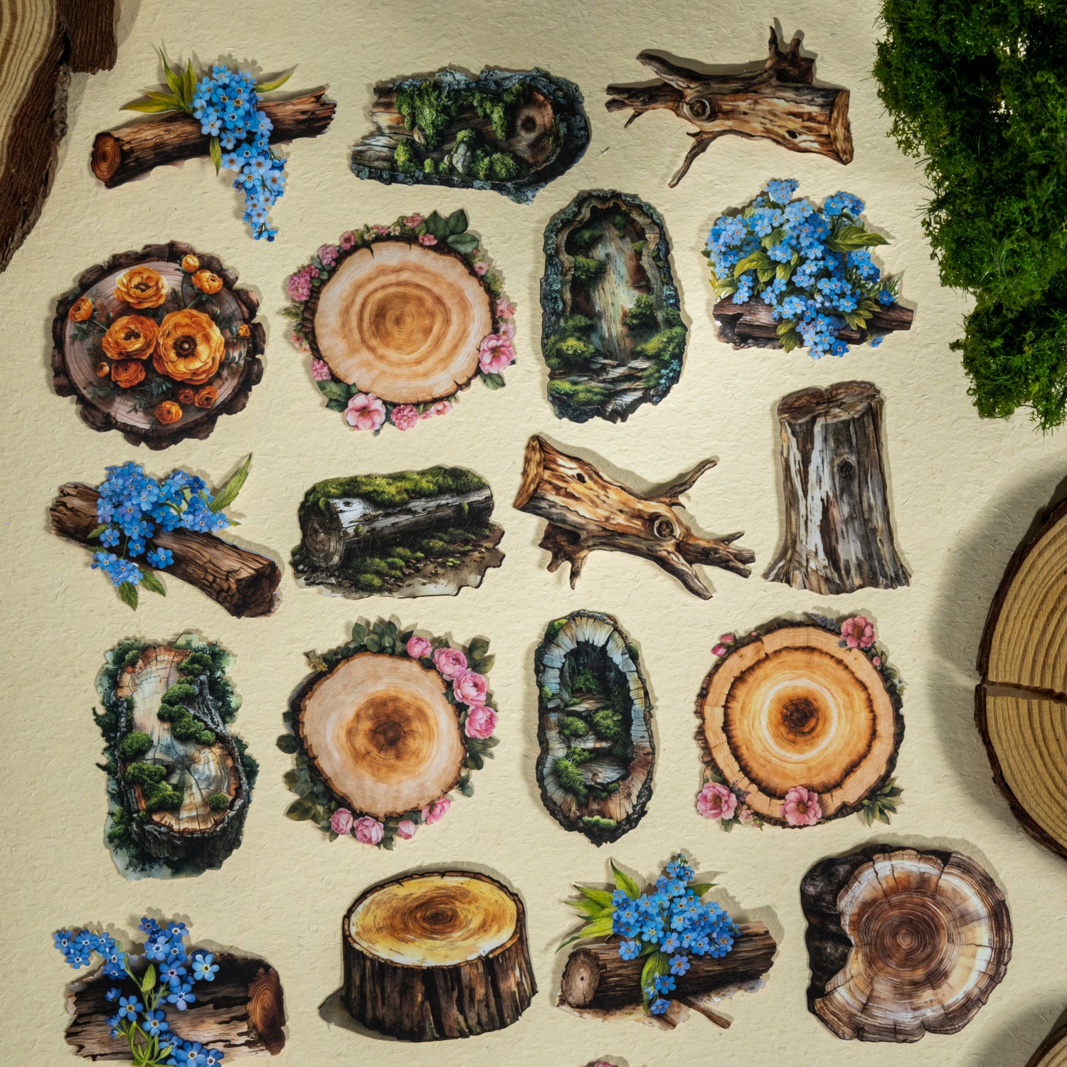 0629 Wooden stake Solid sticker -20Pcs each pack