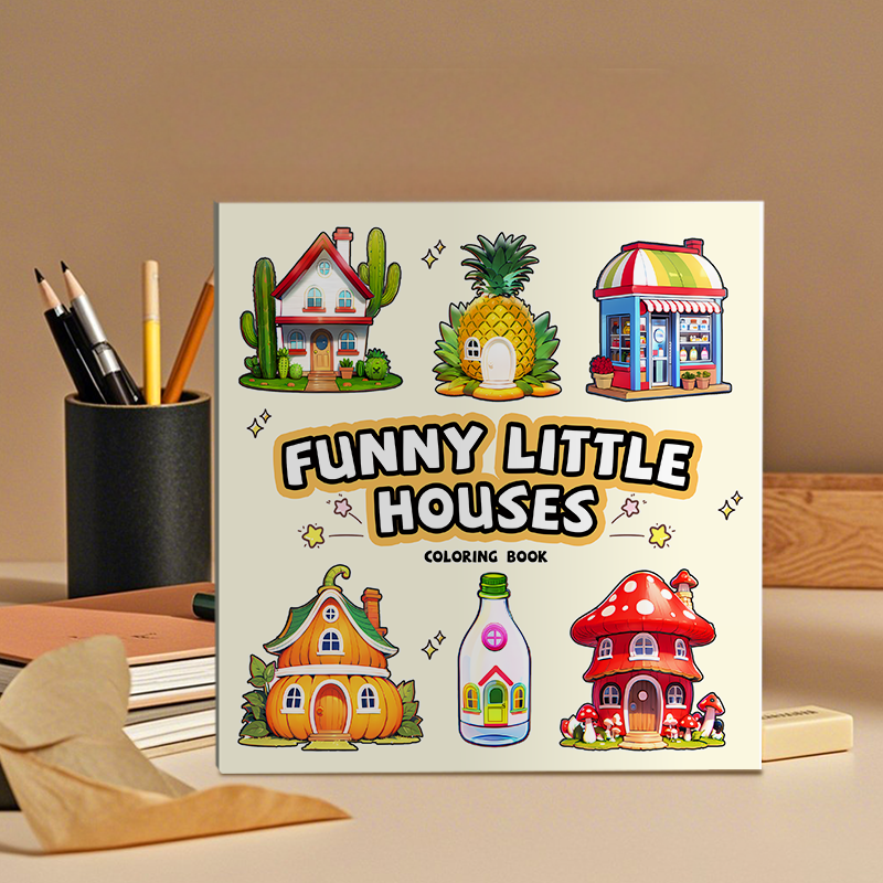 0522 Funny little houses coloring book