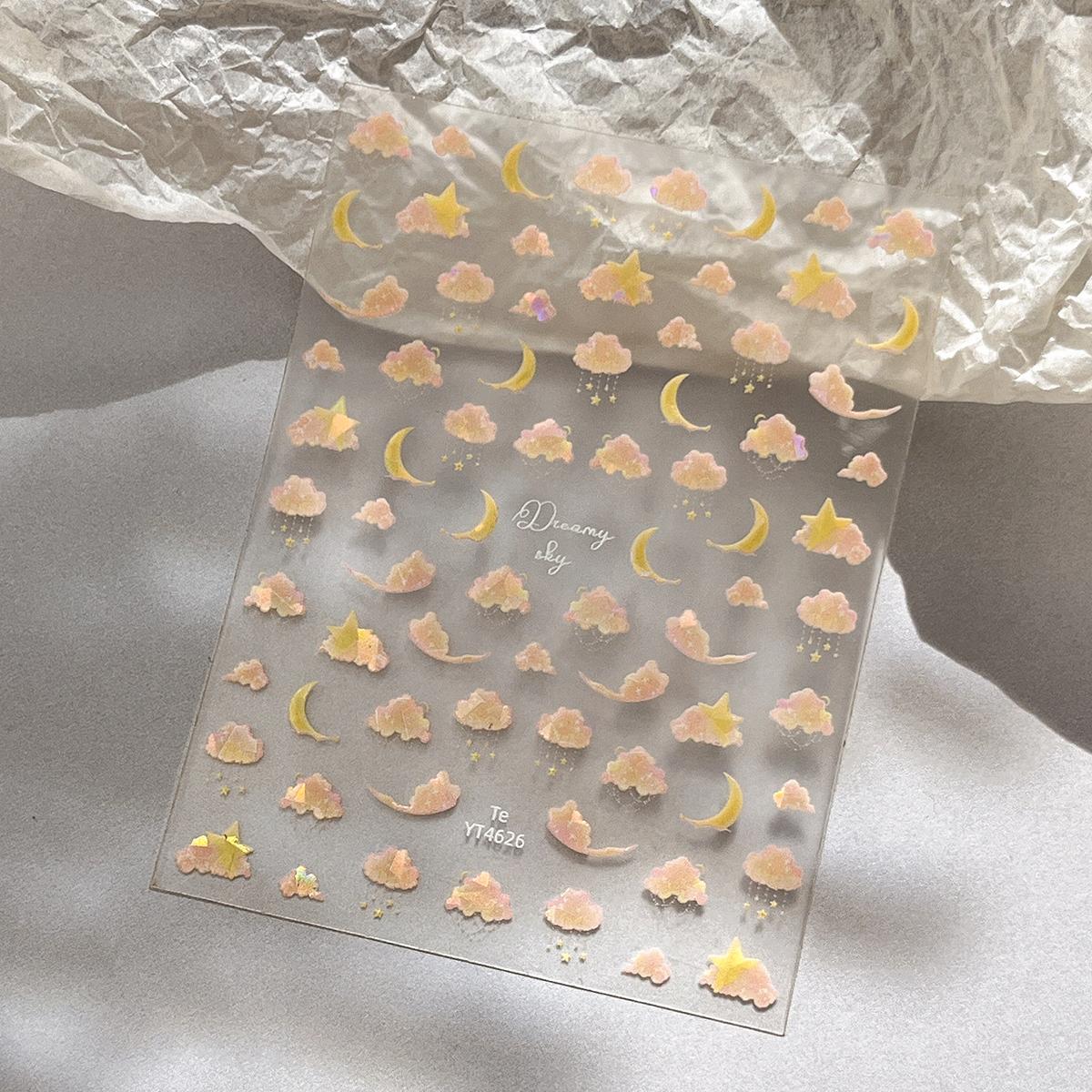 0714 M148- Moon and clouds Flat Mini sticker -1Pcs each pack