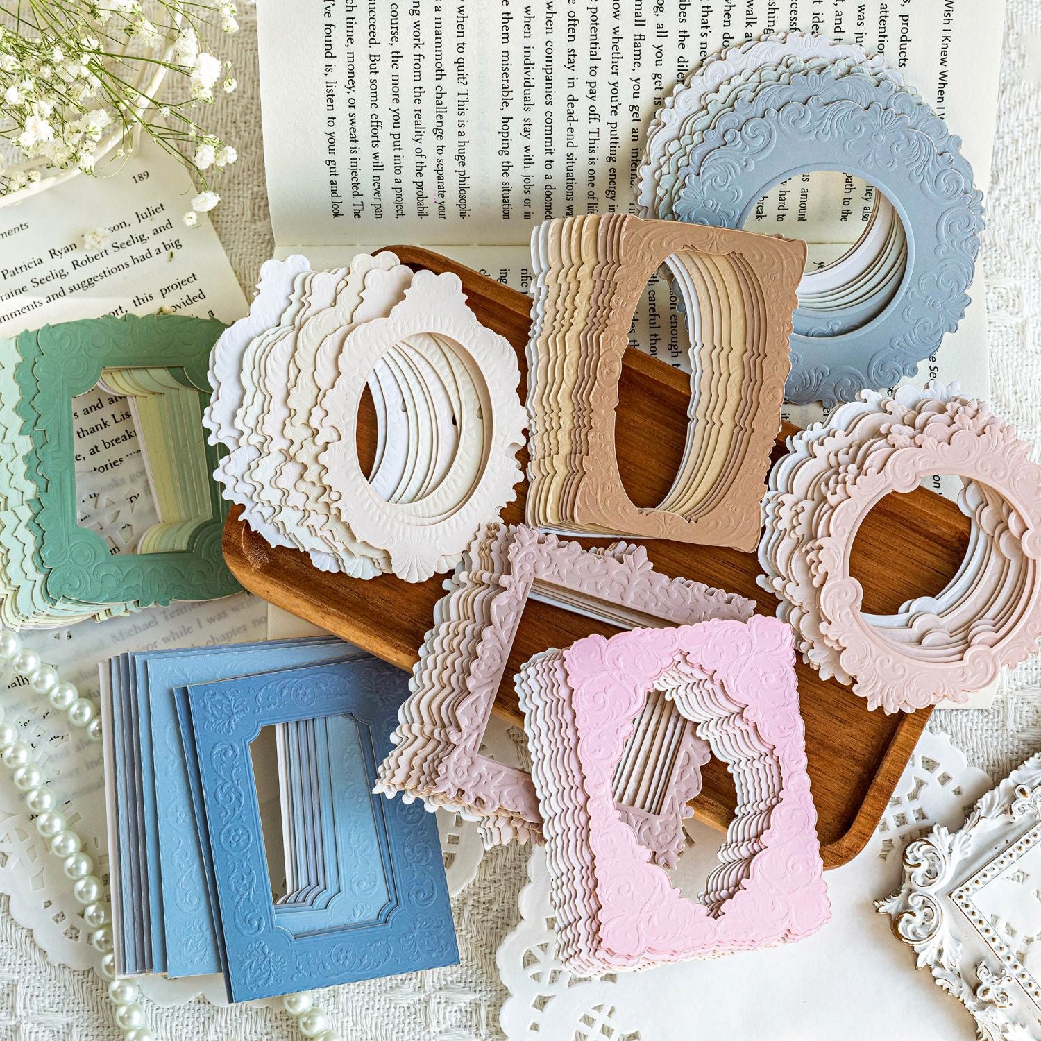 Vintage Embossed die cut cardstock -10Pcs each pack