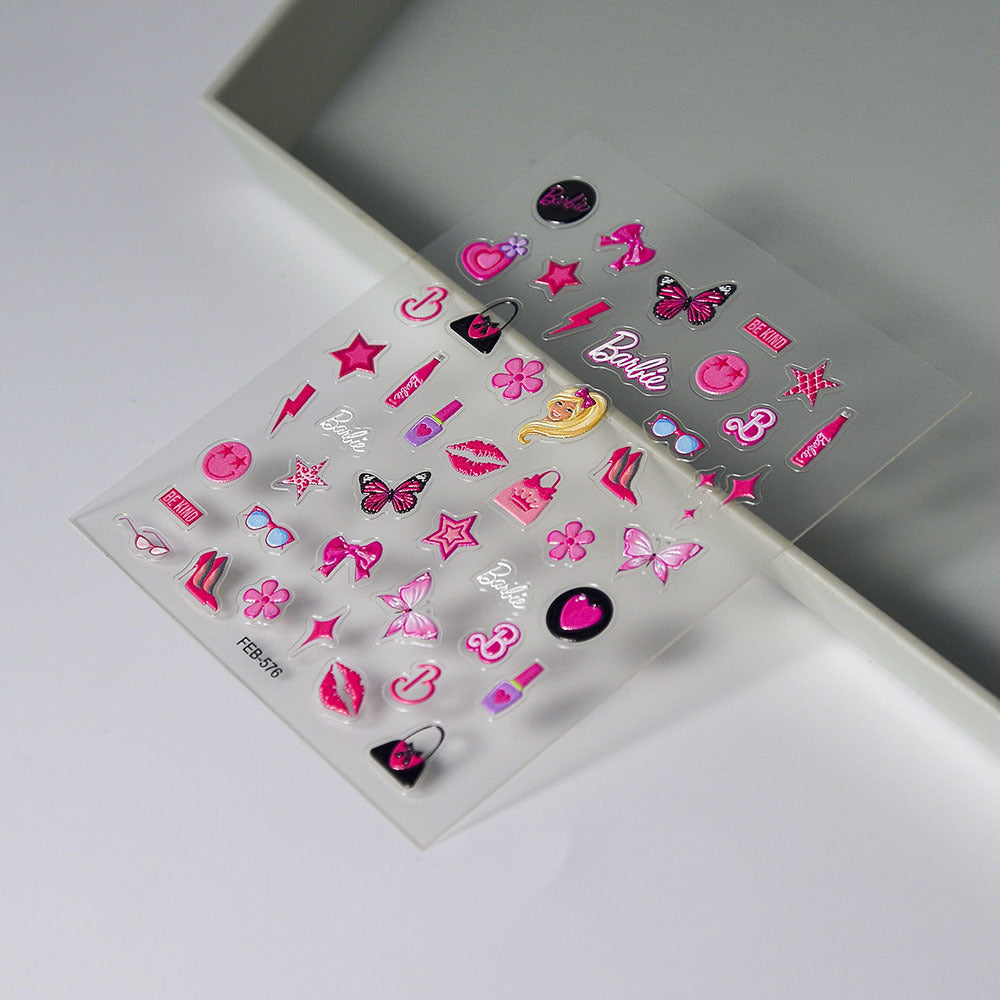 M318- Girl Accessories Embossed Mini sticker 1 Pcs