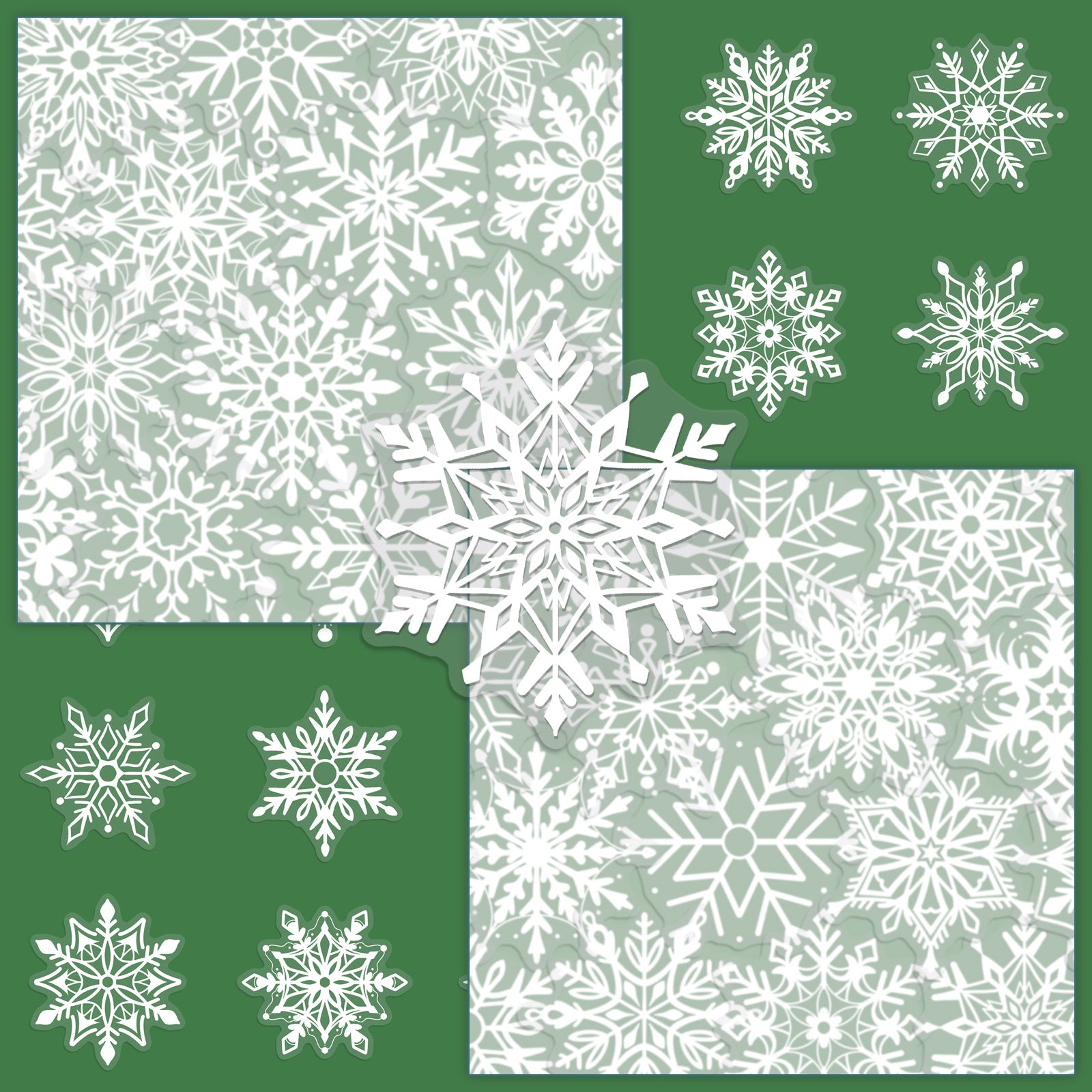 50 Snowflake PET sticker