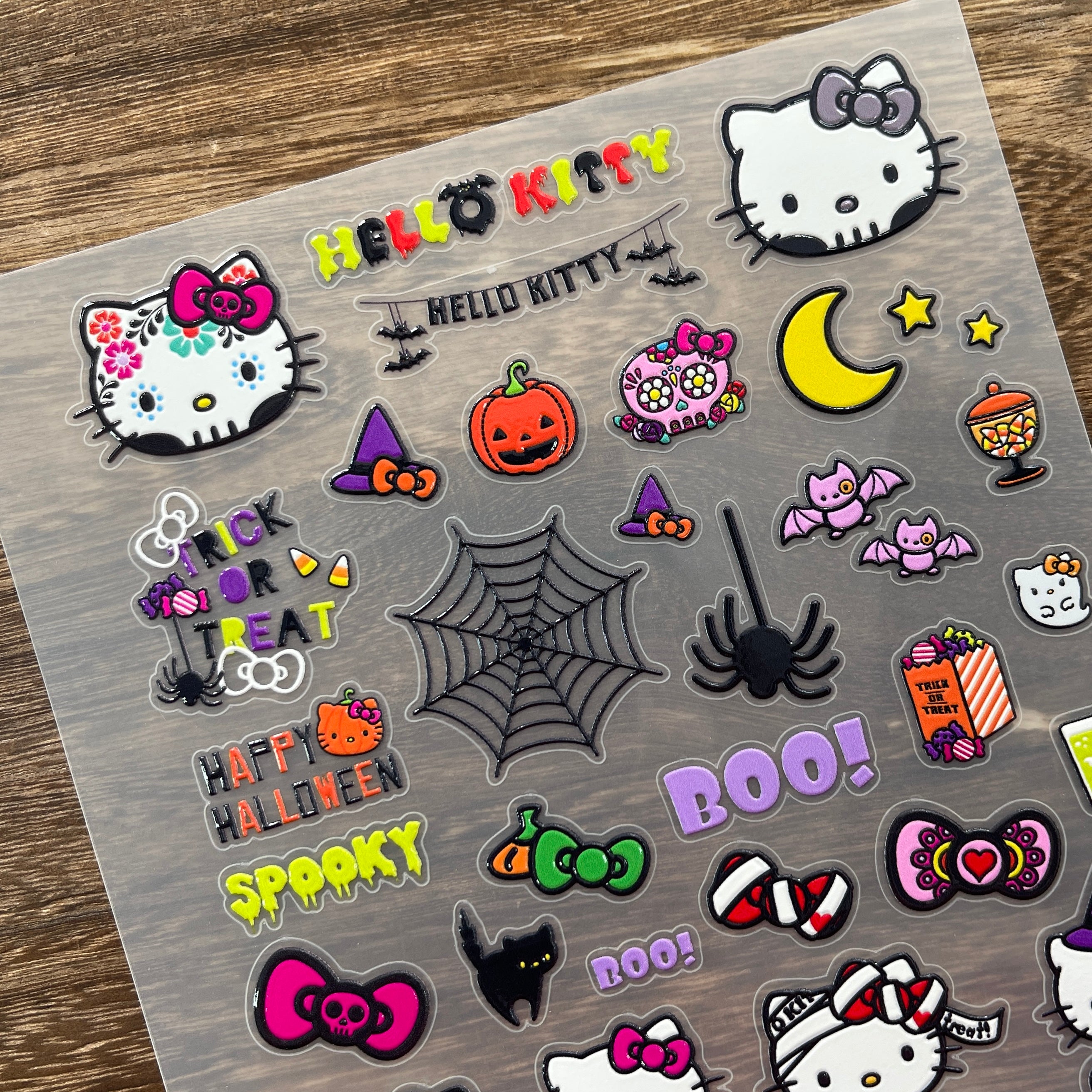3D HelloKitty Halloween Demon PET Stickers 1pcs