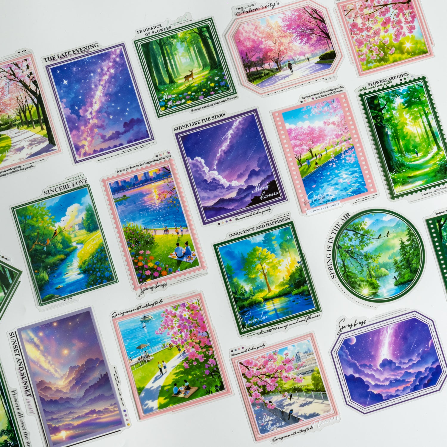 0405 Corners of city Series PET Sticker -10Pcs each pack