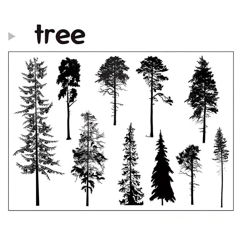 Vintage Tree background Stamp (11 x 16 cm)