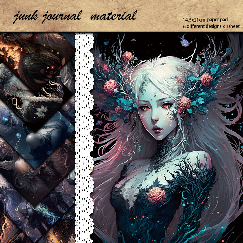 0404 A5 background paper The Dark Elves -6Pcs each pack