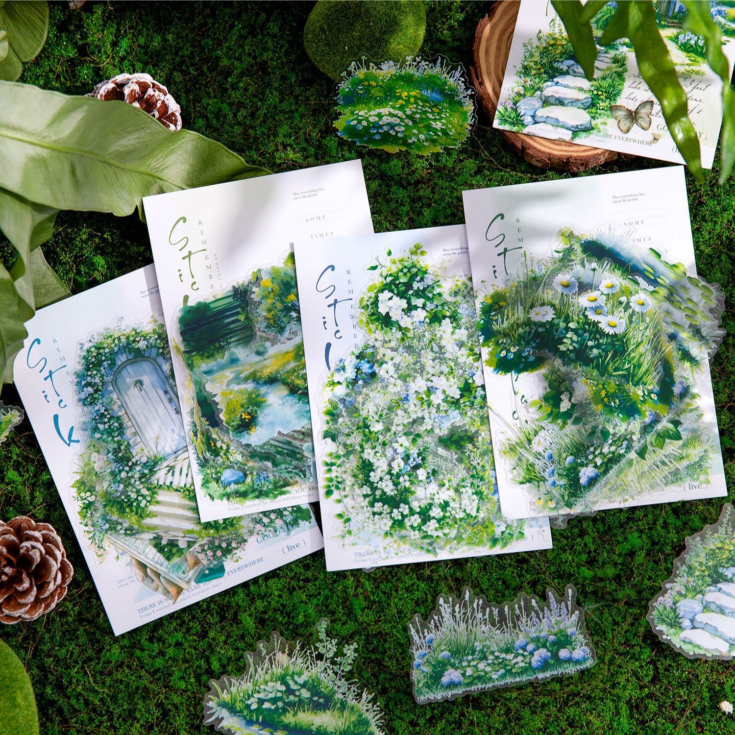0318 The Spreading Greenery Series Sticker -20Pcs each pack