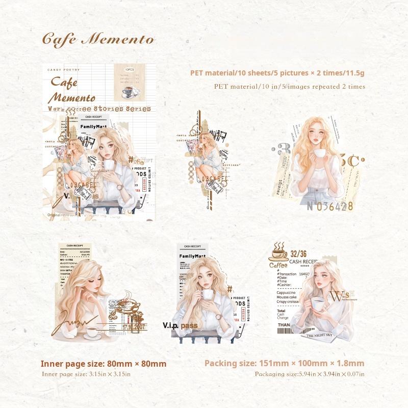 Autumn Warm Coffee PET sticker -10Pcs each pack