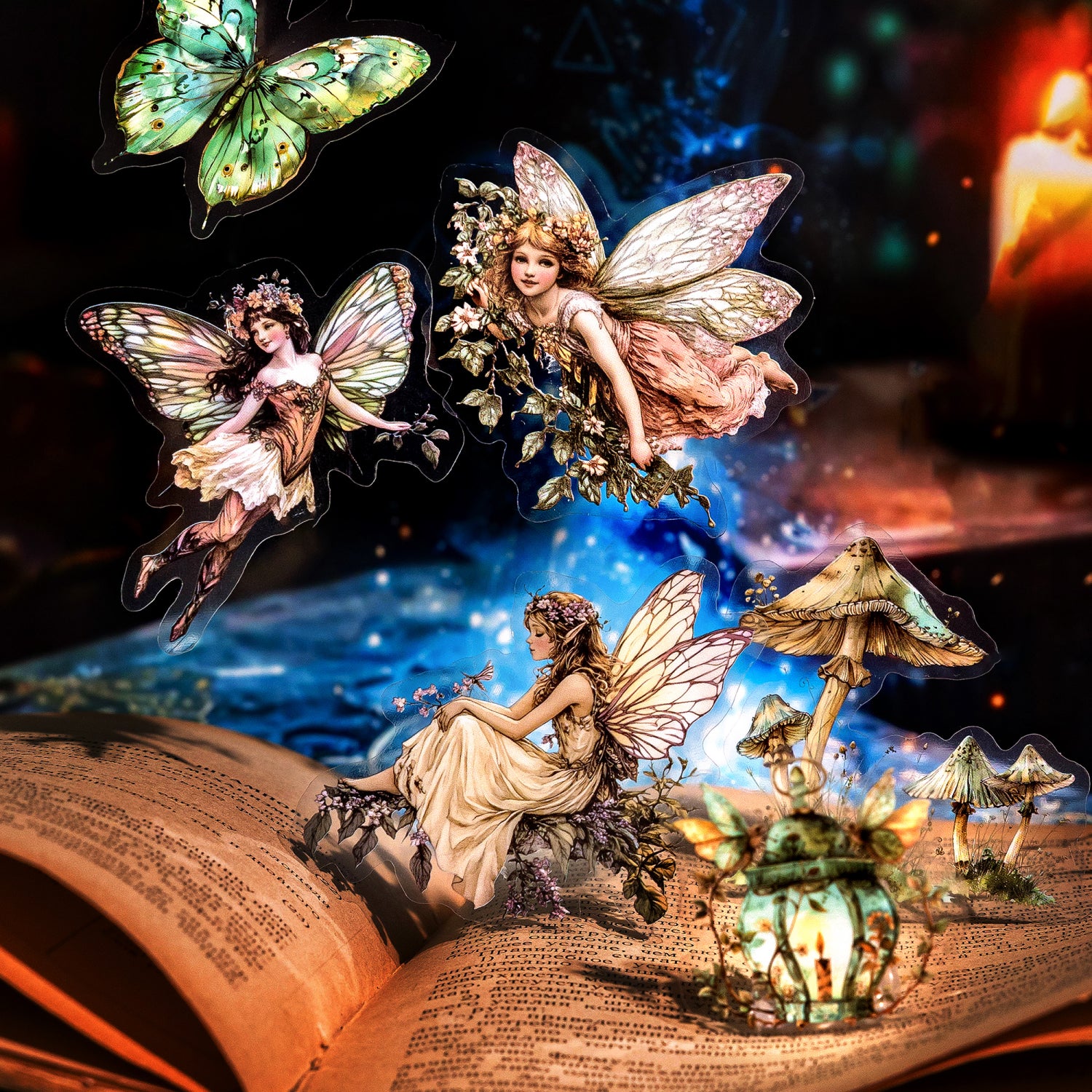 1028 Vintage elf PET sticker -40Pcs each pack