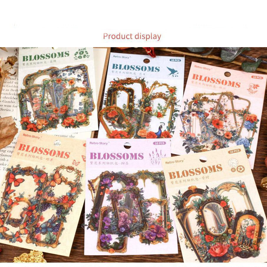 0403 Blossoms Series PET Sticker -10Pcs each pack