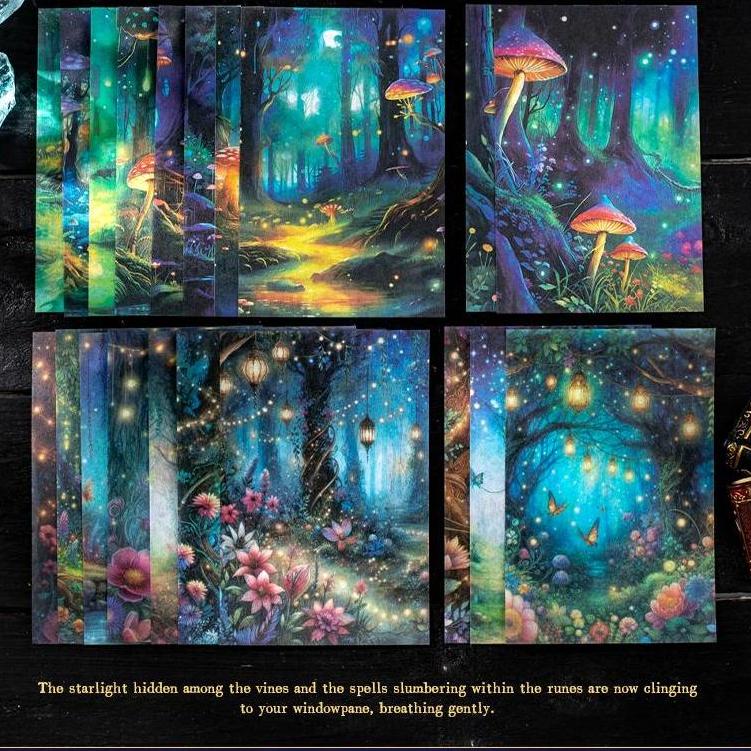 0521 Twilight forest Washi Sticker -10Pcs each pack