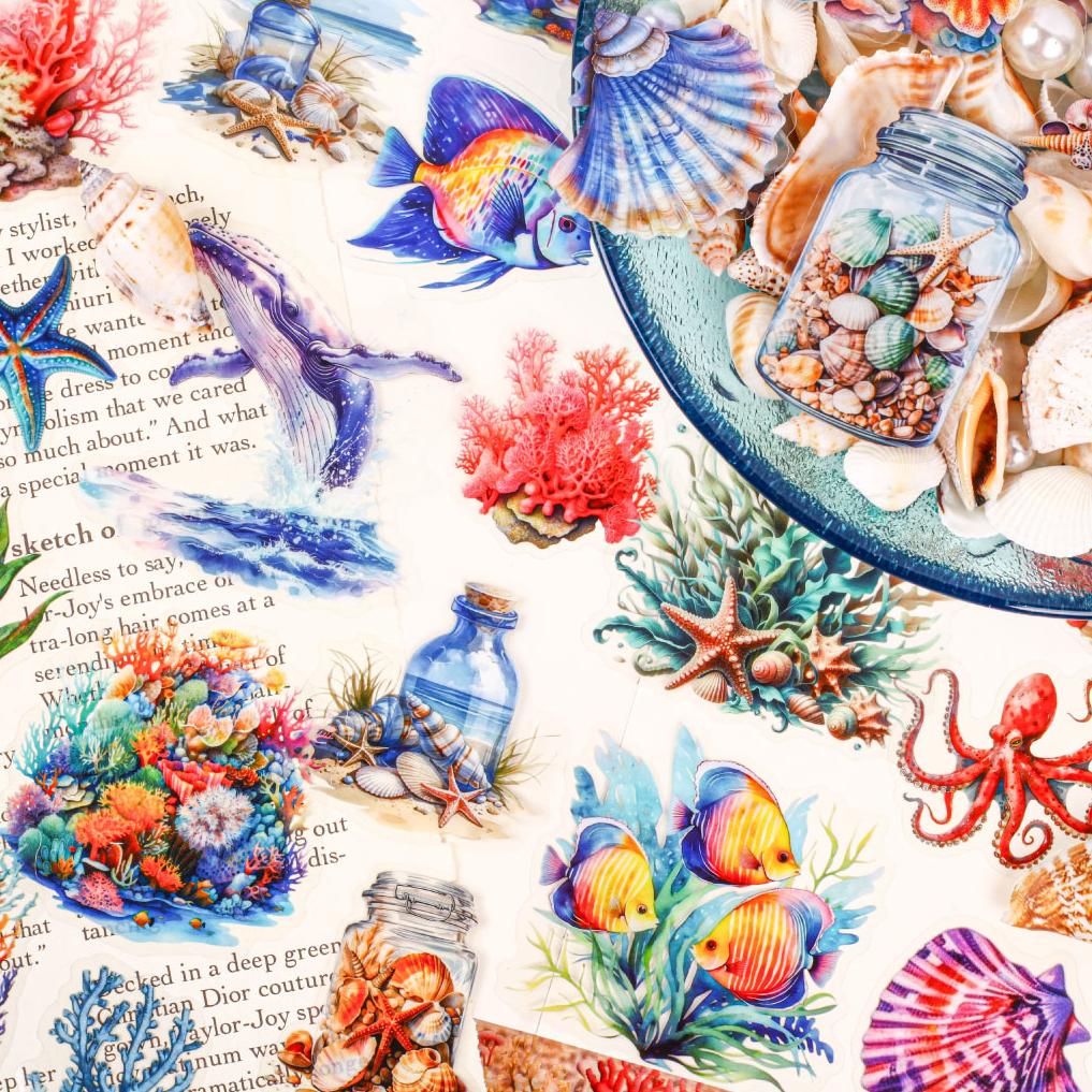 0808 Underwater world PET Sticker -15Pcs each pack