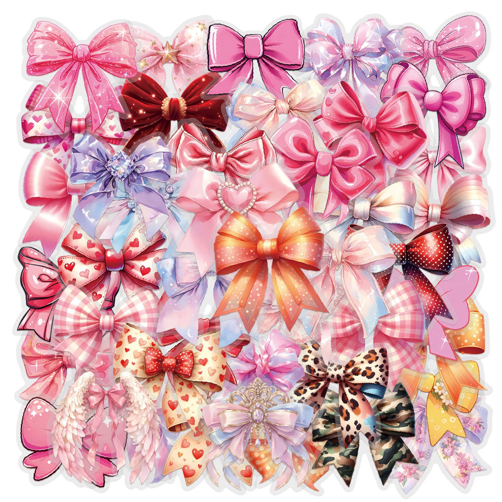60 Bow PET Sticker