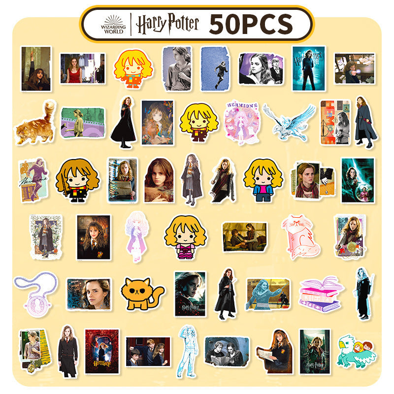 50 Magic academy characters Stickers solid with white border
