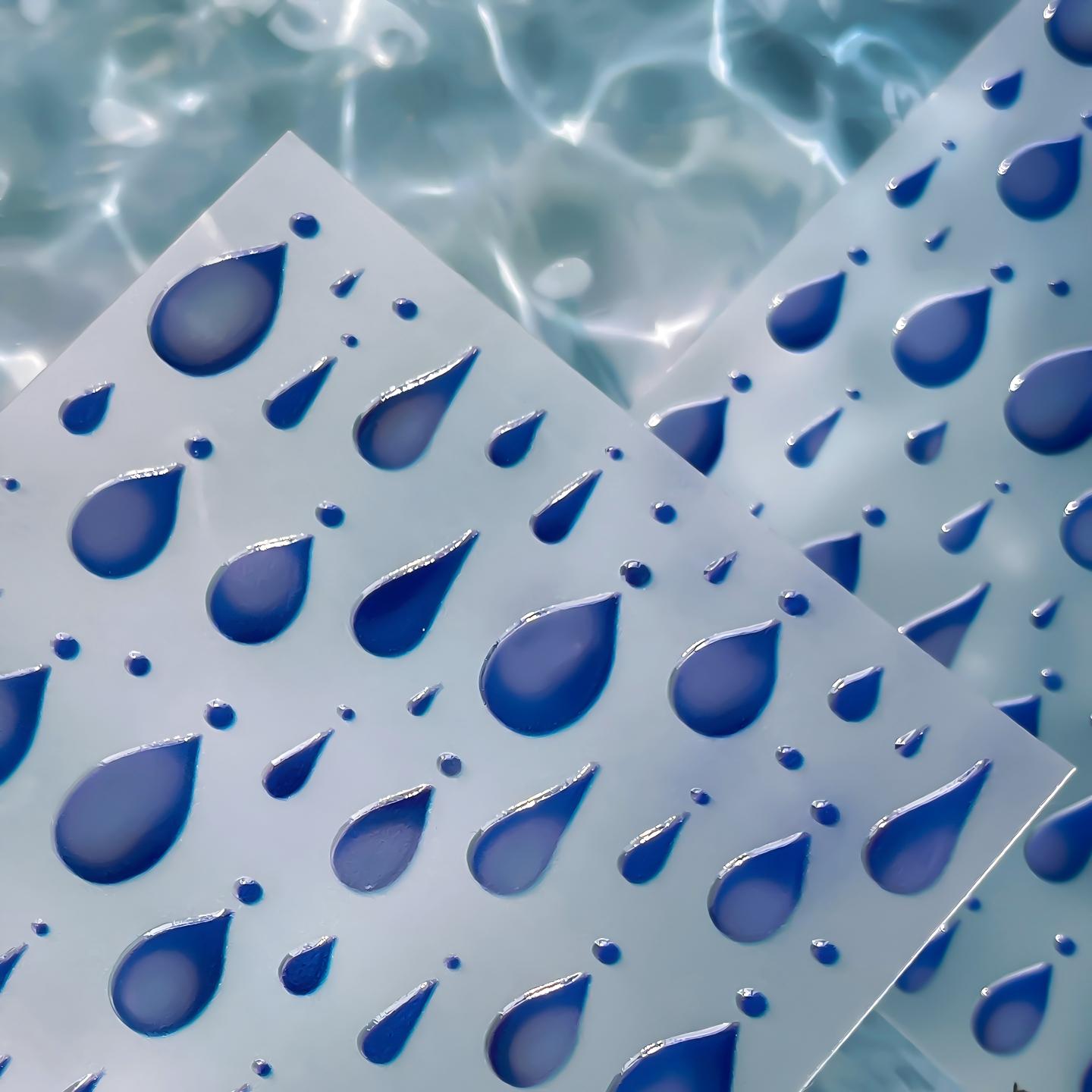 M332- Water Drops and Flames Embossed Mini sticker 1 Pcs