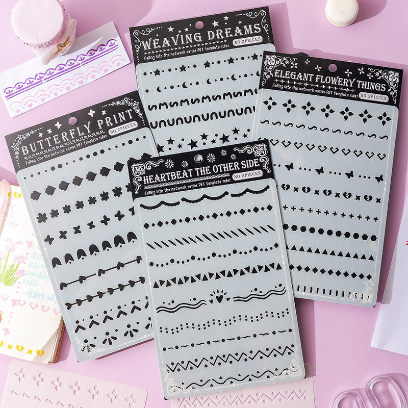 0510 Faling into the network Series PET Stencil *2Pcs