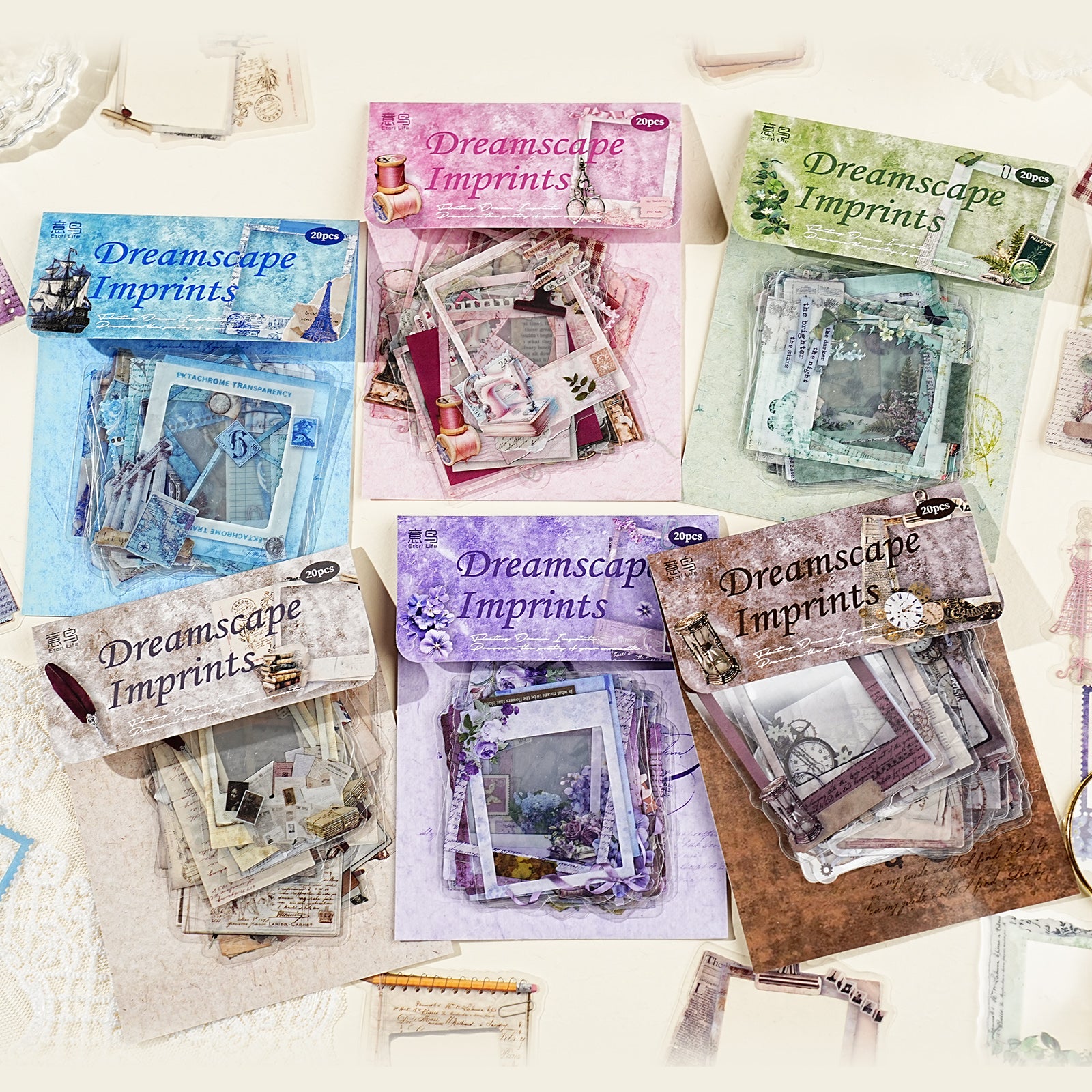 260122 Dreams cape Imprint PET sticker -20Pcs each pack