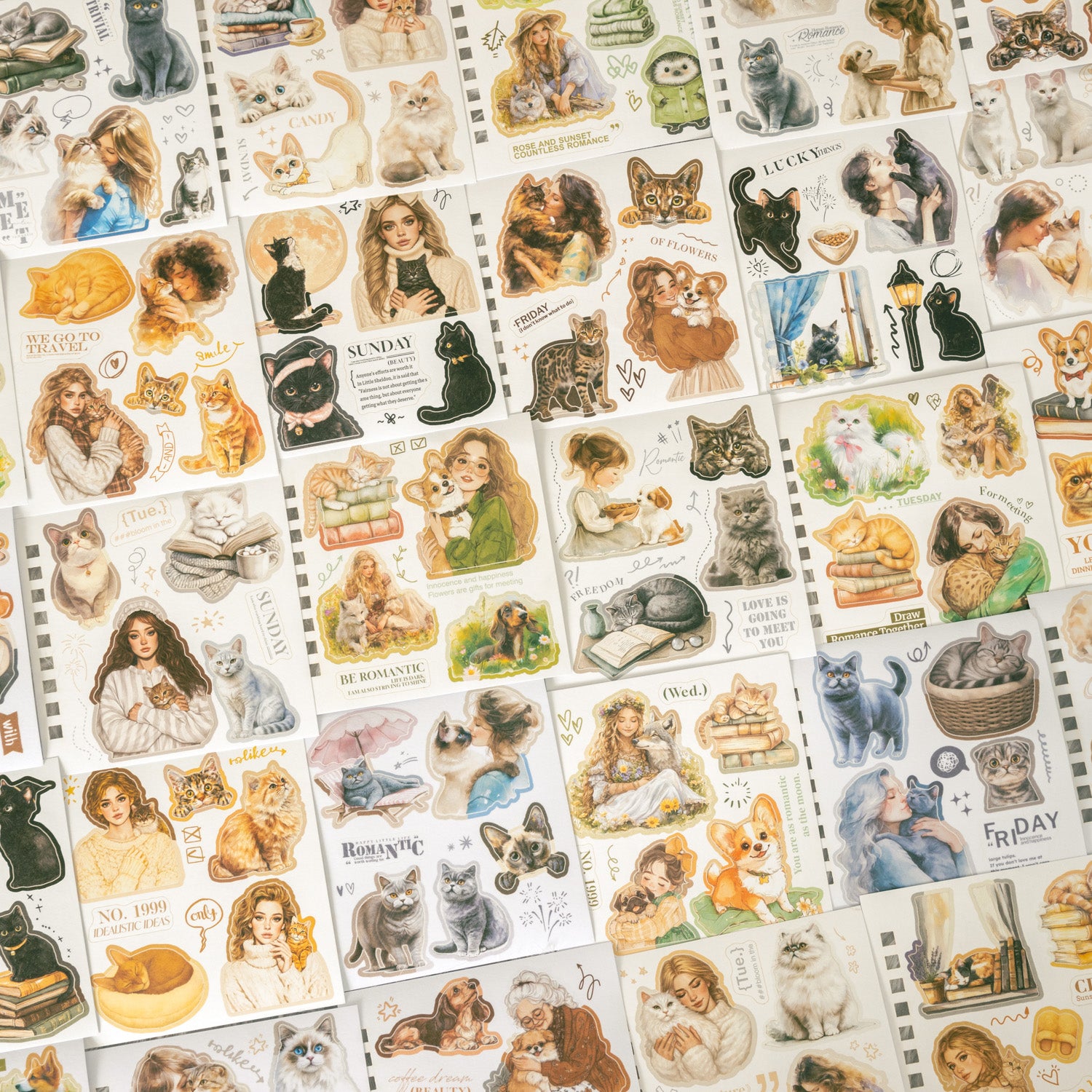 0809 Pet diary Washi & Solid Sticker Book -20Pcs each pack