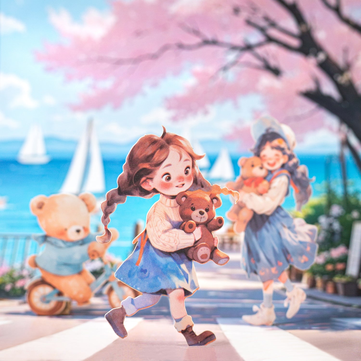 0812 Sugar bean little bear doll Sticker -20Pcs each pack