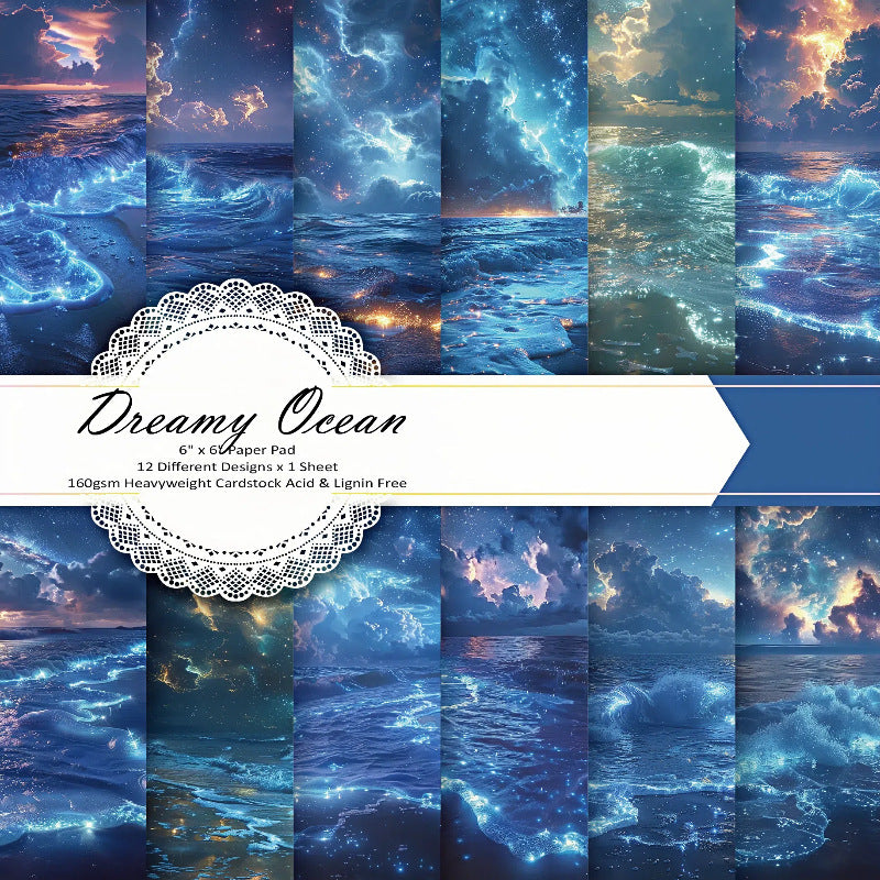 Dreamy Ocean Background Paper -12Pcs each pack