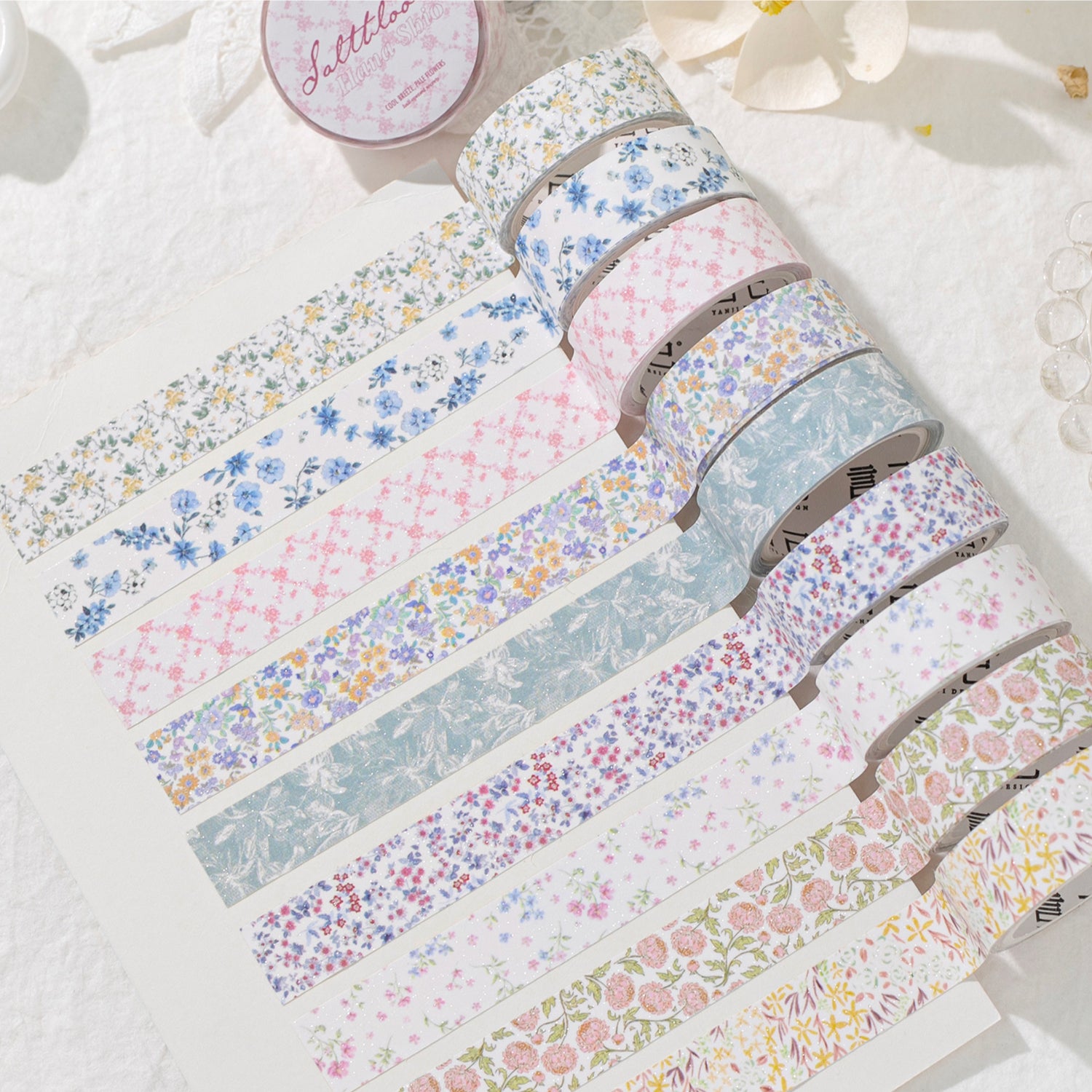 Light Salt Floral Tales Paper Tape (1.5cm x 2m)