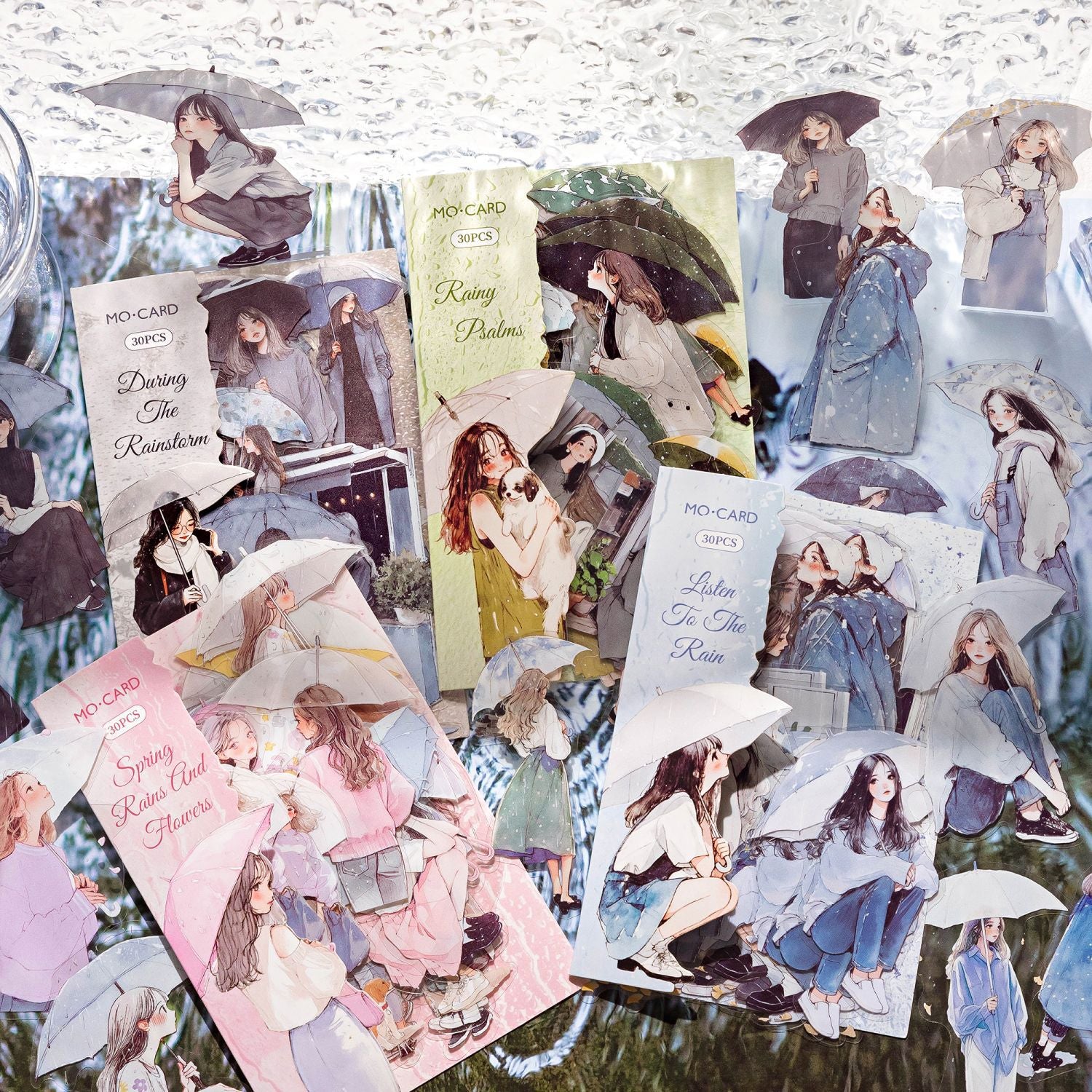 0327 Rain Overture Series Sticker -30Pcs each pack