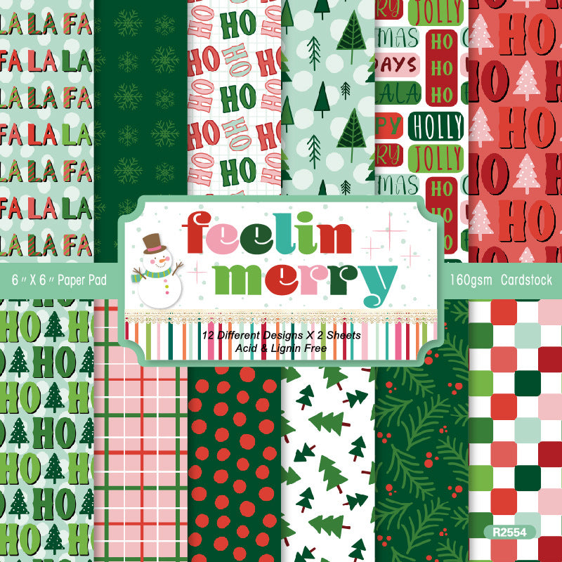 1004 Feeling merry background paper R2554 -24Pcs each pack