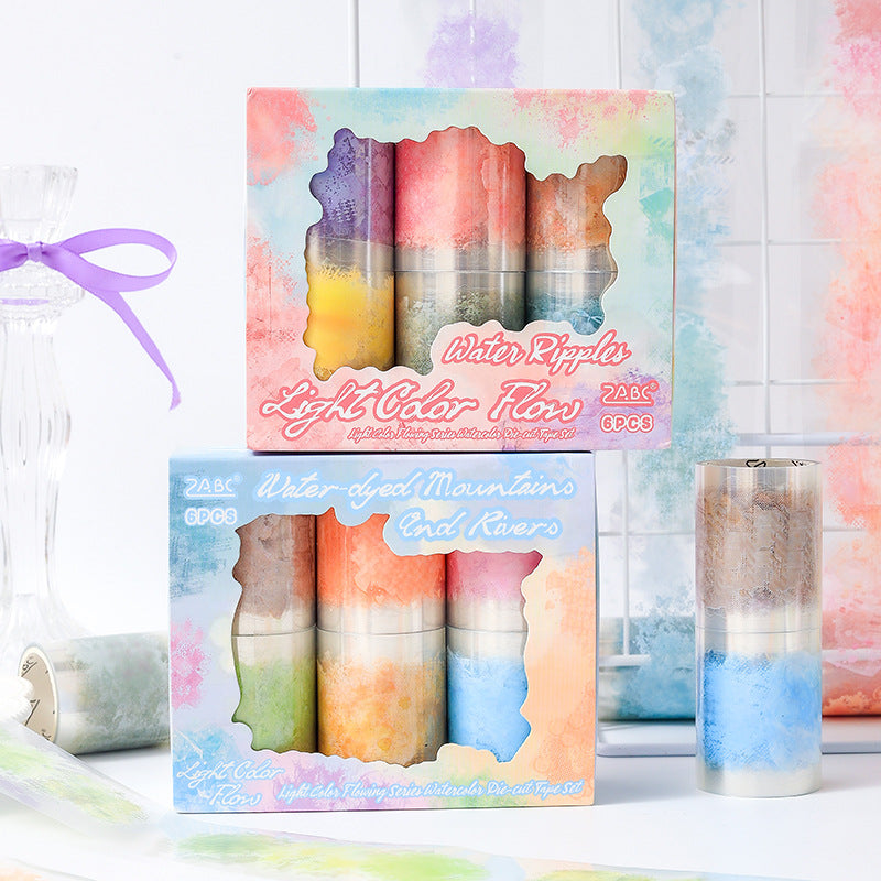 0607 Colored ink PET Tape Set *pre-cut 6 rolls 5cm*2m