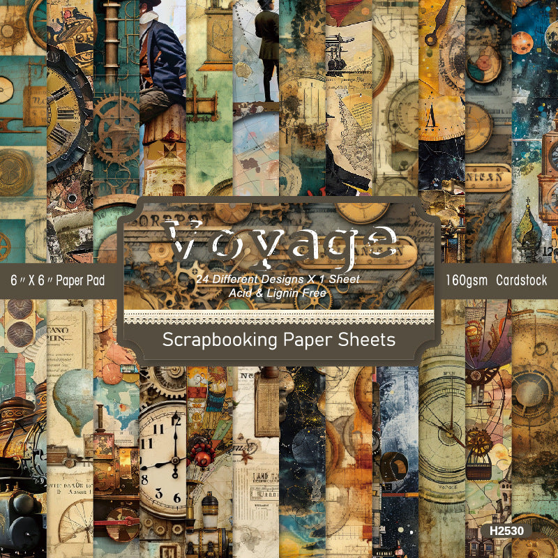 0904 Voyage background paper H2530 -24Pcs each pack
