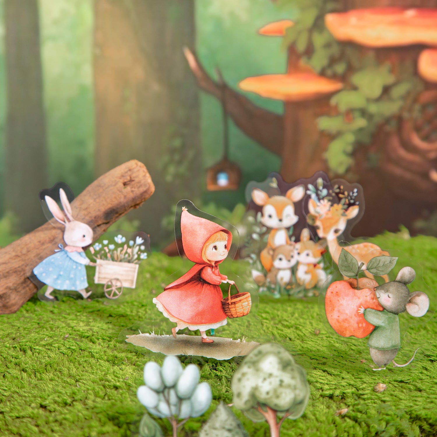 0512 Little Red Riding Hood PET Sticker -15Pcs each pack