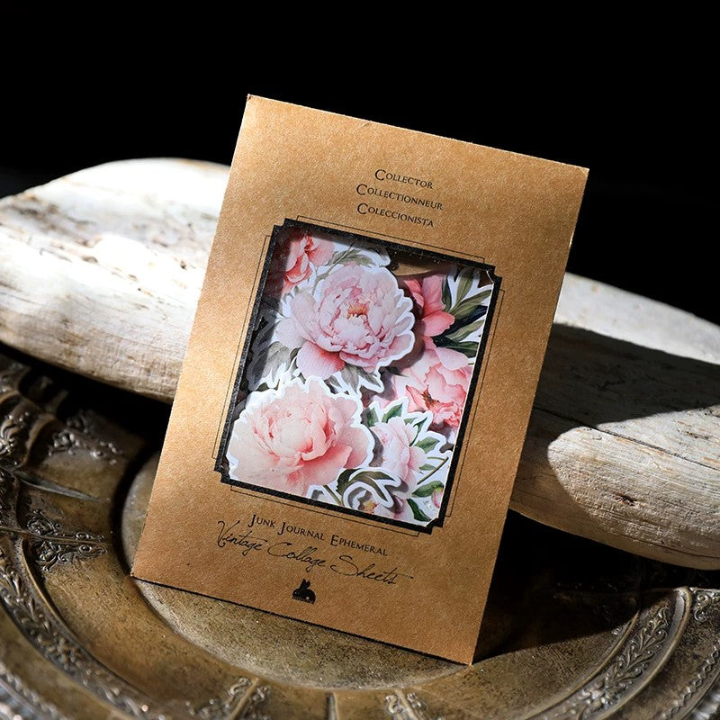 Pink Paeonia lactiflora Pall cardstock paper -13Pcs each pack
