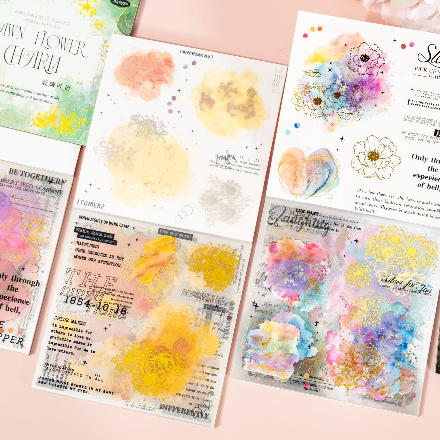 0412 Dawn flower charm Series PET Sticker Book -20Pcs each pack