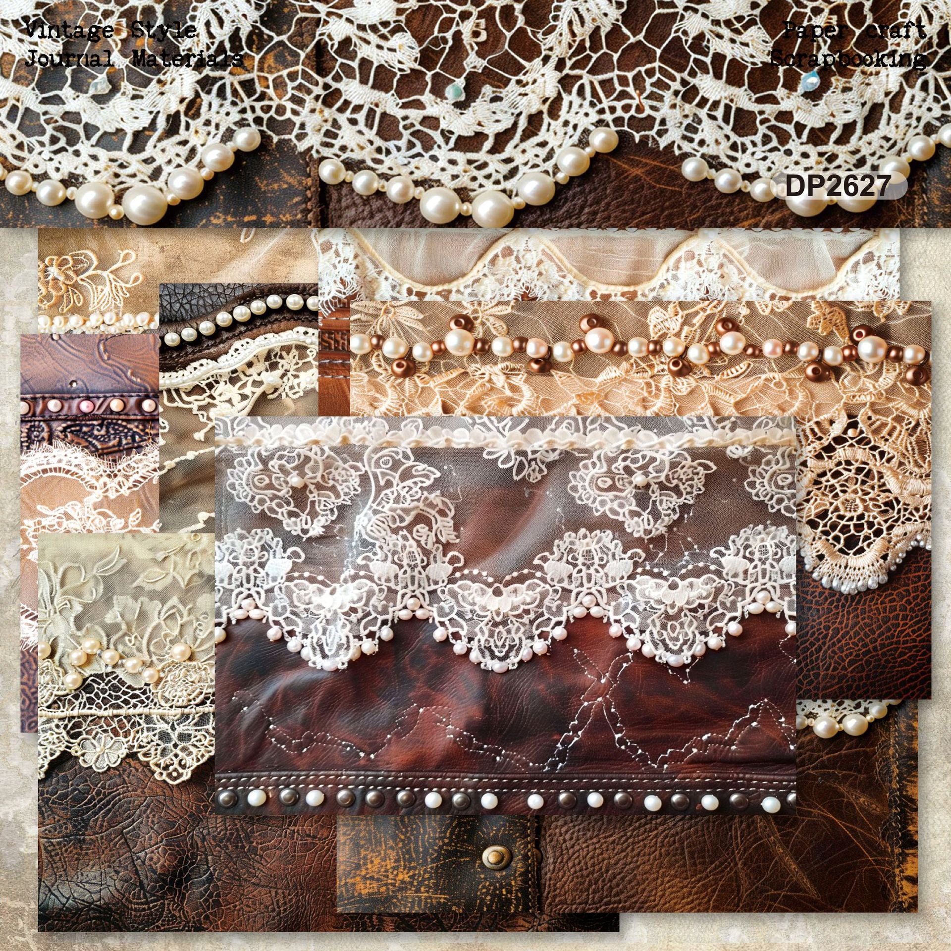 A5 Lace Background Paper -8Pcs each pack