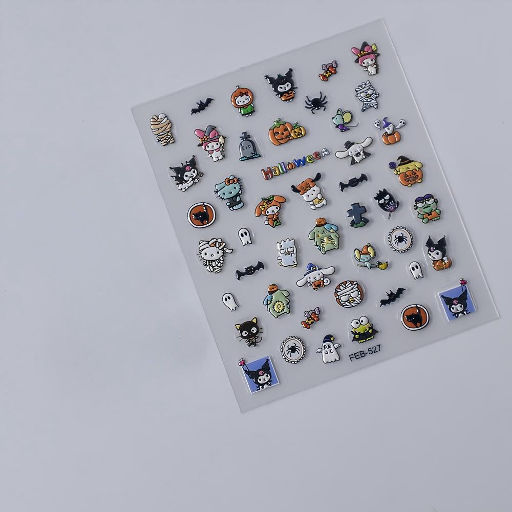 M329- Sanrio Halloween Embossed Mini sticker 1 Pcs