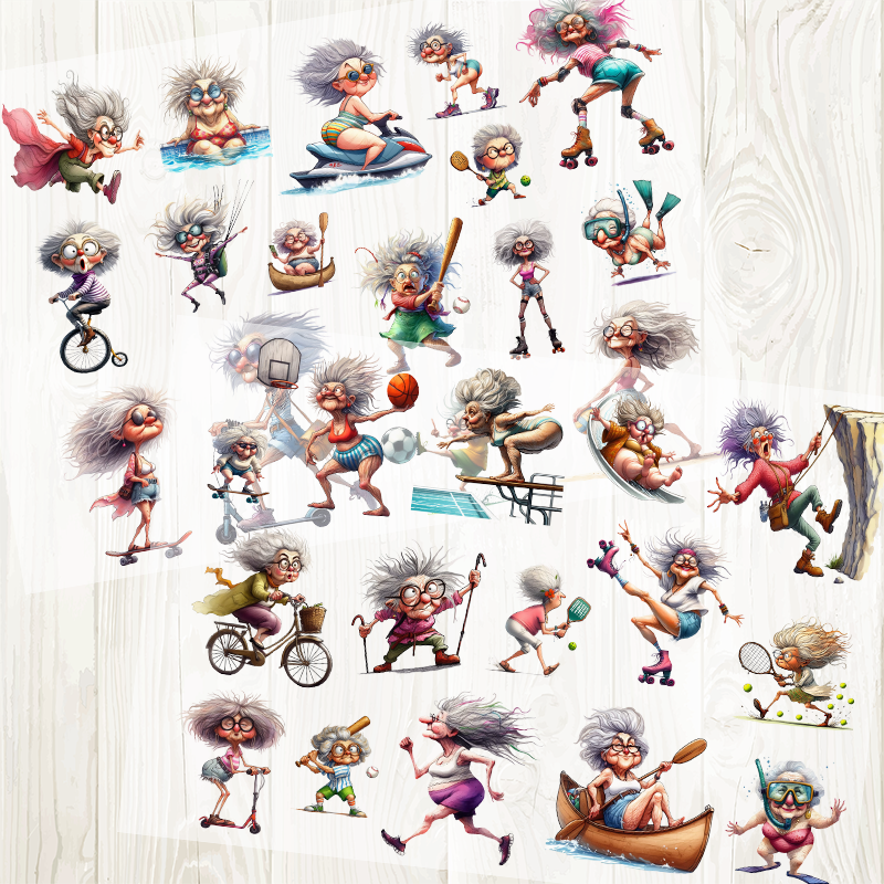 A4 The Athletic Grandma matte PET pre-cut large sticker 1 pack 2 sheets