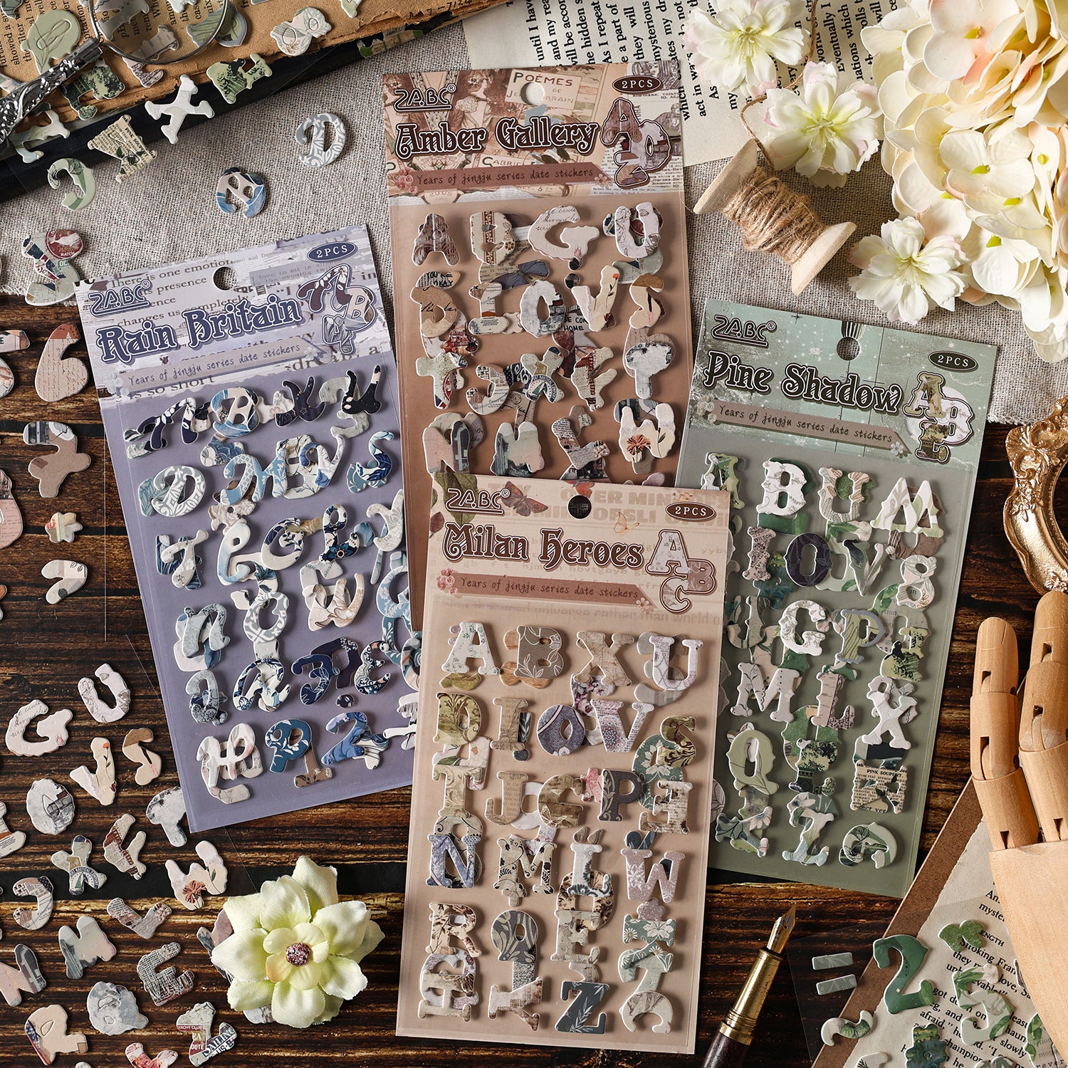 0801 Letter cardstock Sticker -2Pcs each pack