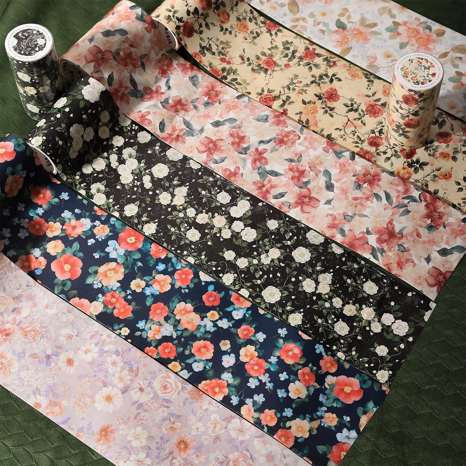 Blooming Camellias Washi Tape (8cm x 2m)
