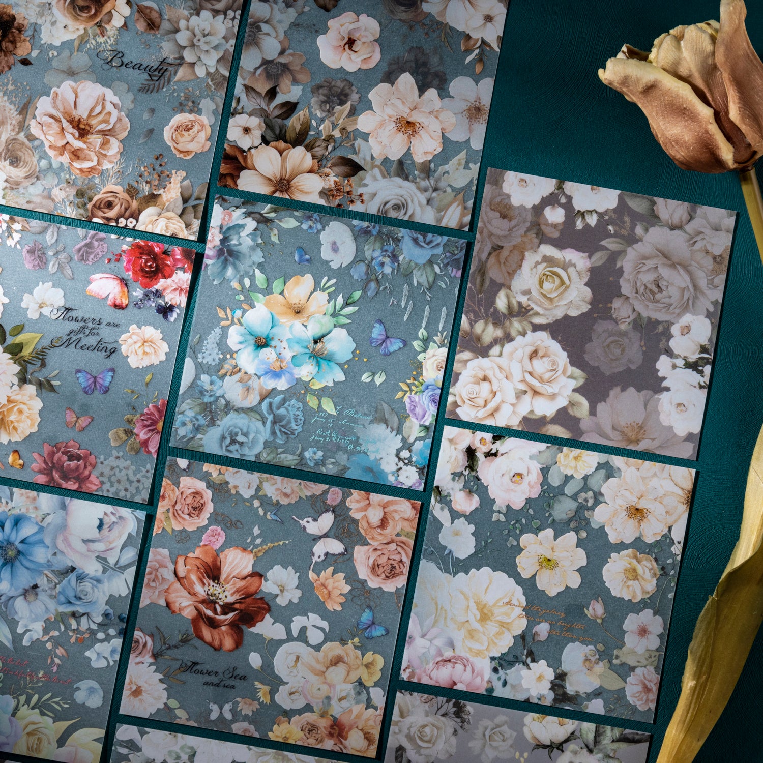 Flowers in the Night Paper Stickers -10Pcs each pack