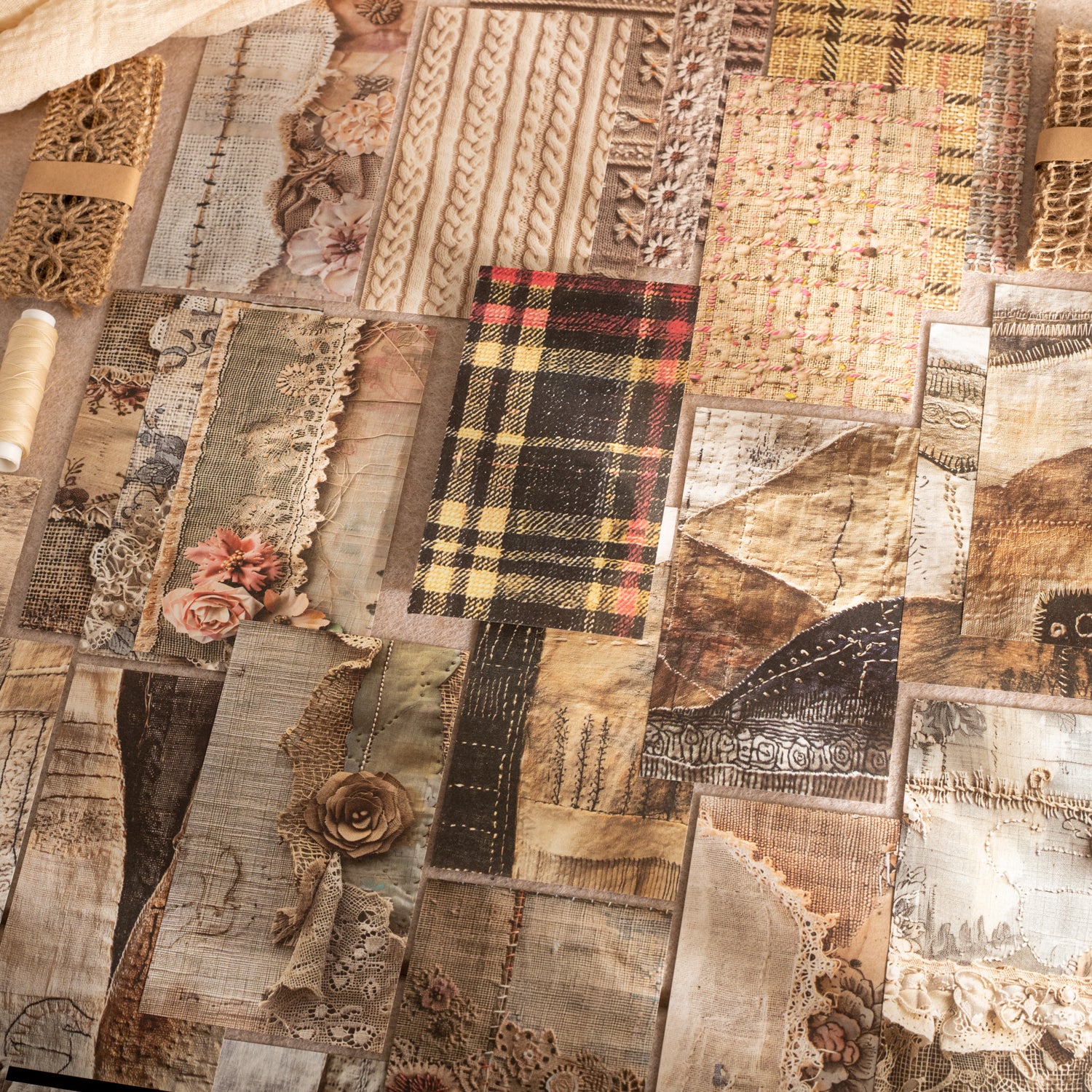 260319 Handmade Fabric Paper -30Pcs each pack